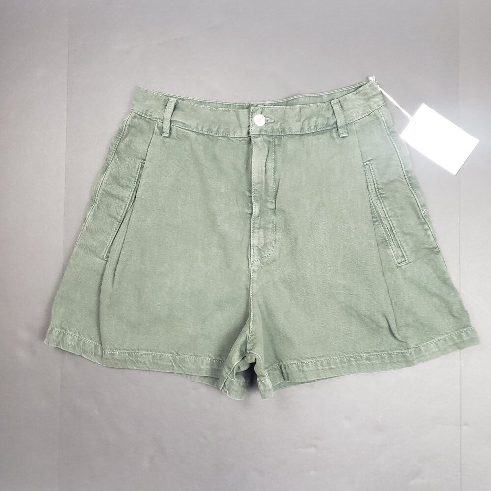 Etica Max Pleated Short Women's Size 30 Seaweed Green Eco-Friendly Cotton Blend - Picture 16 of 16
